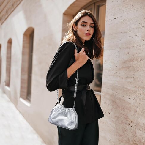 Joryin Trendy Dumpling Women's Crossbody Bag - Evening Clutch Vegan & Genuine Leather Hobo Cloud Purse in Kuwait