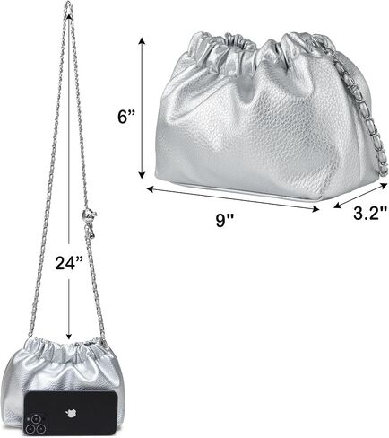 Joryin Trendy Dumpling Women's Crossbody Bag - Evening Clutch Vegan & Genuine Leather Hobo Cloud Purse in Kuwait