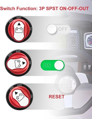 Battery Disconnect Switch, 12V-48V Battery Master Cut Shut Off Isolator Switch, Max 32V DC 50A Cont 75A Power Battery On-Off-Out Switches for Car Trailer Truck RV ATV Boat 2PCS in Saudi Arabia