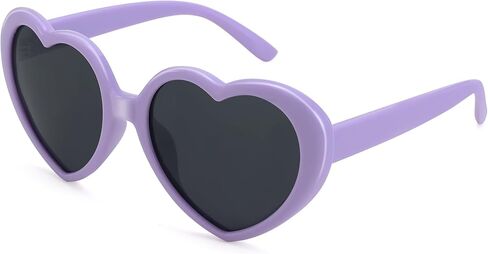 نظارات شمسية على شكل قلب مستقطب - حماية UV400 نظارات شمس جميلة للفتيات من العمر 3-10 in Kuwait