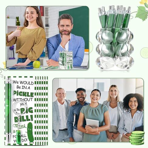 50 Sets Employee Appreciation Gifts Positive Pickle Keychain with Thank You Cards Fancy Pens Emotional Support Pickle Bulk Inspirational Gifts Bulk for Pickle Lover Employees Coworkers in Saudi Arabia