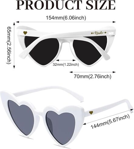 LADY&HOME 10 Pairs Heart Shaped Sunglasses Bachelorette Sunglasses Heart Sunglasses Bachelorette Party Favors Supplies in Saudi Arabia