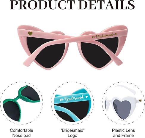 LADY&HOME 10 Pairs Heart Shaped Sunglasses Bachelorette Sunglasses Heart Sunglasses Bachelorette Party Favors Supplies in Saudi Arabia