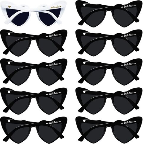 LADY&HOME 10 Pairs Heart Shaped Sunglasses Bachelorette Sunglasses Heart Sunglasses Bachelorette Party Favors Supplies in Kuwait