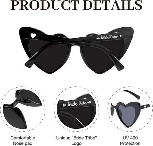 LADY&HOME 10 Pairs Heart Shaped Sunglasses Bachelorette Sunglasses Heart Sunglasses Bachelorette Party Favors Supplies in Kuwait