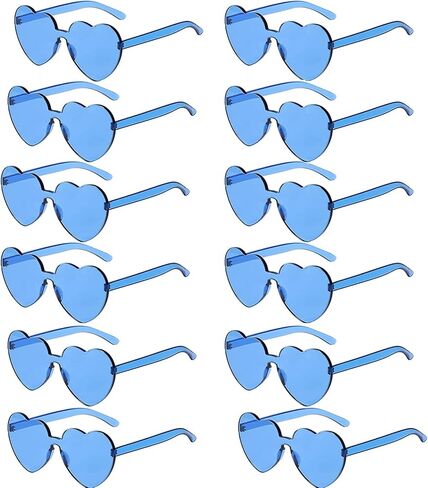 LEFIMOT 12 Pairs Heart Sunglasses for Women Heart Shaped Sunglasses Bulk Colorful Heart Glasses for Party Favor in Kuwait