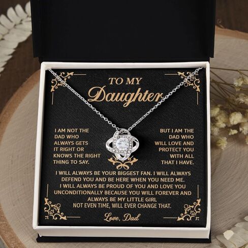 Daughter Necklace From Dad With Heartfelt Message & Elegant Box, To Daughter Gifts For Birthday Or Christmas in Kuwait