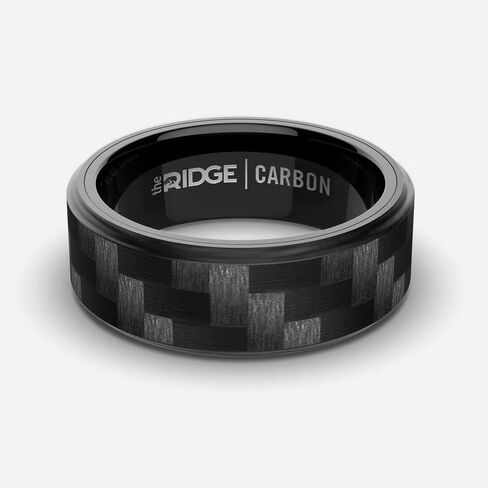 حلقات Ridge Tungsten للرجال - فرقة زفاف رجالي - حلقة مشطوفة قوية ومتينة ومقاومة للخدش مع شريط السيليكون in Saudi Arabia