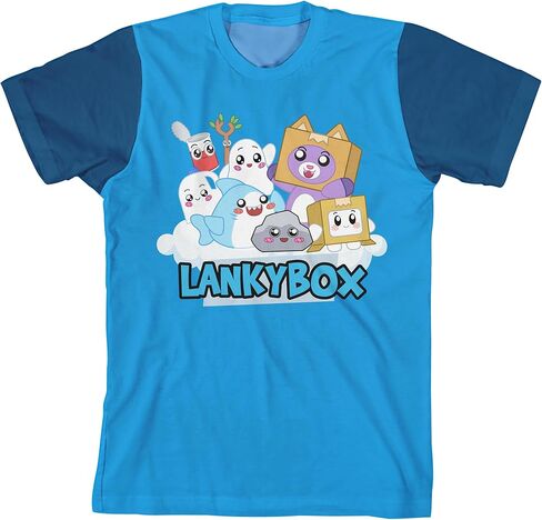 Lanky Box قوس قوس قزح Art Boy's 4-Pack Crew Neck Thirt Shirt Shirt Shirt in Kuwait