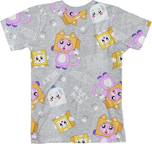 Lanky Box قوس قوس قزح Art Boy's 4-Pack Crew Neck Thirt Shirt Shirt Shirt in Kuwait