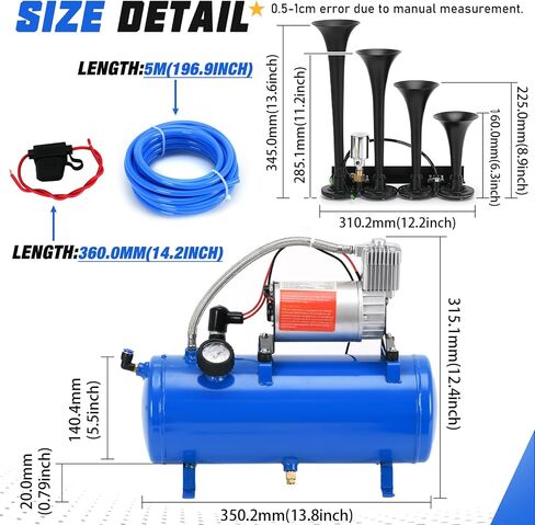 PTNHZ DC 12V MAX 150PPSI مضخة ضاغط الهواء مضخة W/6 لتر 1.6 جالون لخزان القوارب القوارب الصغيرة مضخة ضاغط الهواء المحمولة in Kuwait