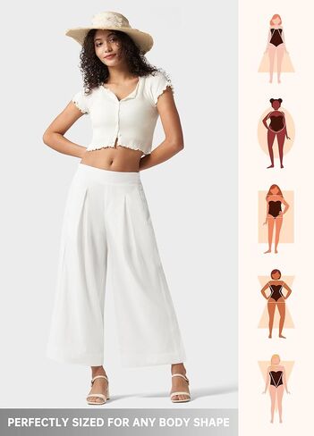 Willit Women's Linen Pants Wide Leg Casual Beach Summer Pants Palazzo Lounge Pants with Pockets in Kuwait