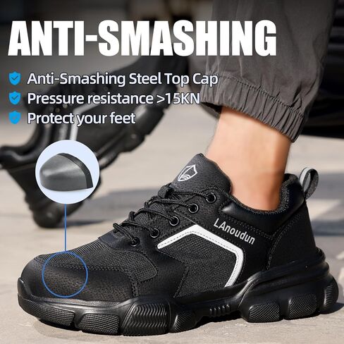 Steel Toe Shoes for Men Women Lightweight Work Shoes Mens Indestructible Safety Sneakers Puncture Proof Construction Shoe Composite Toe Sneakers in Saudi Arabia