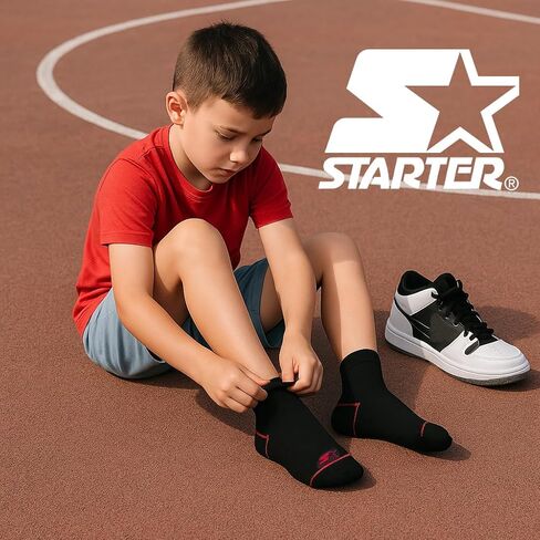 STARTER Boys Socks 10-Pack Comfort Toe, Lightweight Moisture-Wicking Socks for Kids 4-6, 6-8, and 10-12 Years Old in Saudi Arabia