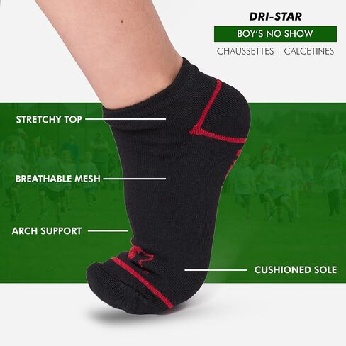 STARTER Boys Socks 10-Pack Comfort Toe, Lightweight Moisture-Wicking Socks for Kids 4-6, 6-8, and 10-12 Years Old in Saudi Arabia