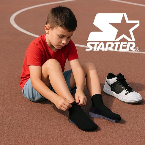 STARTER Boys Socks 10-Pack Comfort Toe, Lightweight Moisture-Wicking Socks for Kids 4-6, 6-8, and 10-12 Years Old in Saudi Arabia