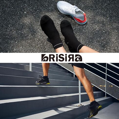 BRISIRA Bamboo Viscose Compression High Ankle Socks Men Women Cushioned Anti Blister HIking Golf Arch Support Running Socks in Saudi Arabia