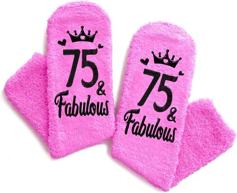HAPPYPOP Birthday Gift Ideas for Women - Socks for Senior Men Over 75, Best Gifts for 75 Year Old Woman in Kuwait