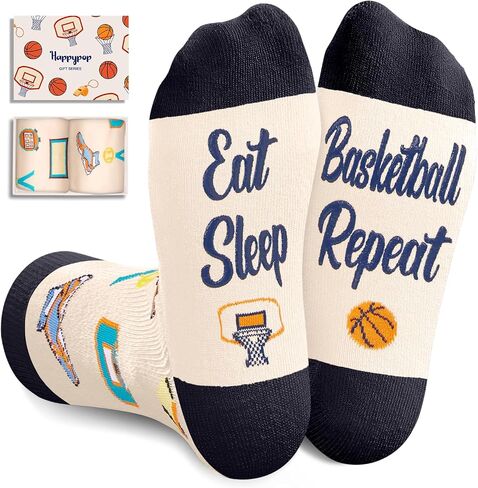 HAPPYPOP Sports Gifts For Boys Kids - Soccer Baseball Basketball Gifts For Boys, Preteen Tween Kids Socks in Kuwait