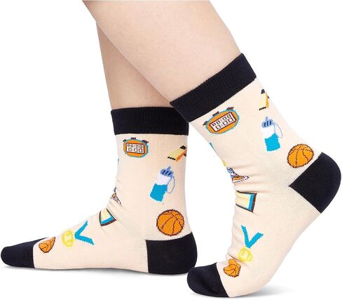 HAPPYPOP Sports Gifts For Boys Kids - Soccer Baseball Basketball Gifts For Boys, Preteen Tween Kids Socks in Kuwait