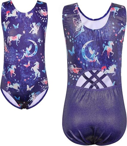 XFGIRLS Girls Leotards Dance Wear Cute Leopard Gymnastics One-Piece Sparkle Biketard for Kids in Saudi Arabia