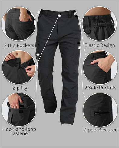 السراويل أعمال المشي لمسافات طويلة البضائع مع 6 جيوب سروال تكتيكي سريع الجفاف سريع الوزن in Kuwait