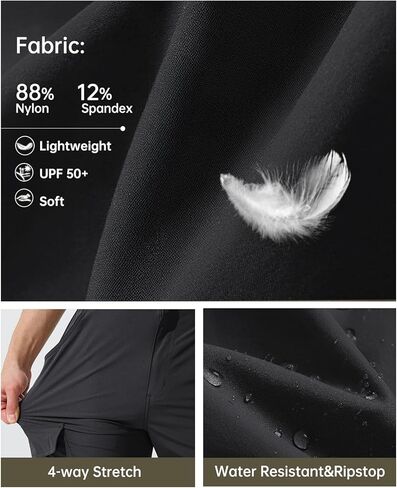 السراويل أعمال المشي لمسافات طويلة البضائع مع 6 جيوب سروال تكتيكي سريع الجفاف سريع الوزن in Kuwait