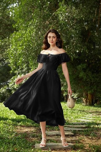 Scarlet Darkness Corset Dress Renaissance Costume Ruffled Sleeve Flowy Long Sundress in Saudi Arabia