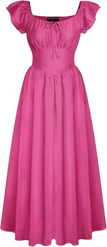 Scarlet Darkness Corset Dress Renaissance Costume Ruffled Sleeve Flowy Long Sundress in Saudi Arabia