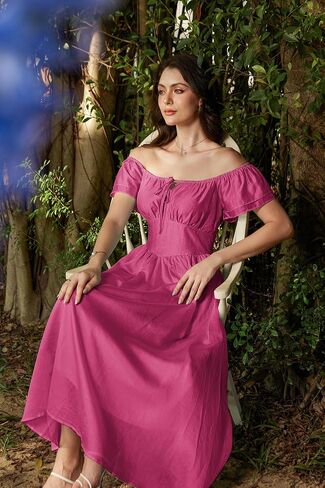 Scarlet Darkness Corset Dress Renaissance Costume Ruffled Sleeve Flowy Long Sundress in Saudi Arabia