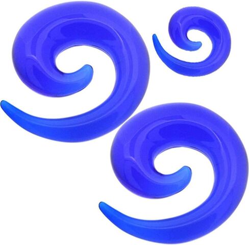 Acrylic Spiral Gauge Earring Ear Piercing available size 8g (3mm) to 3/4" (20mm) Please Choose Color & Size in Saudi Arabia