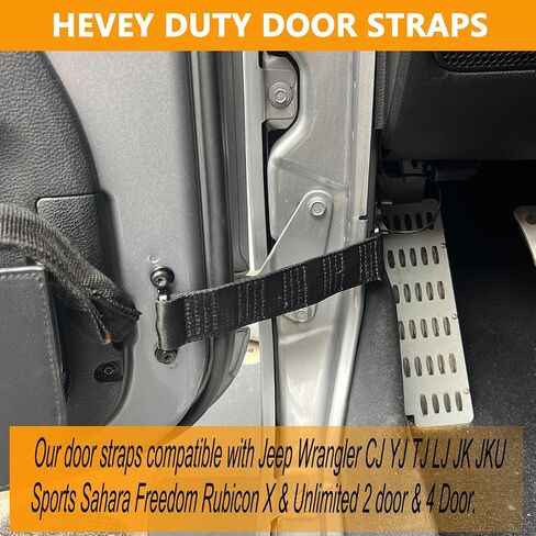 Heavy Duty Jeep Wrangler Door Check Straps - Adjustable, Blue, 2Pcs in Kuwait