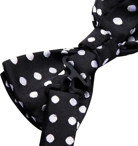Hi-Tie Bow Ties for Men Pre-Tied Adjustable Silk Bowties Lapel Pin Pocket Square Set for Wedding Party in Saudi Arabia