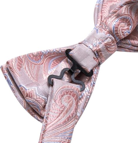 Hi-Tie Bow Ties for Men Pre-Tied Adjustable Silk Bowties Lapel Pin Pocket Square Set for Wedding Party in Saudi Arabia