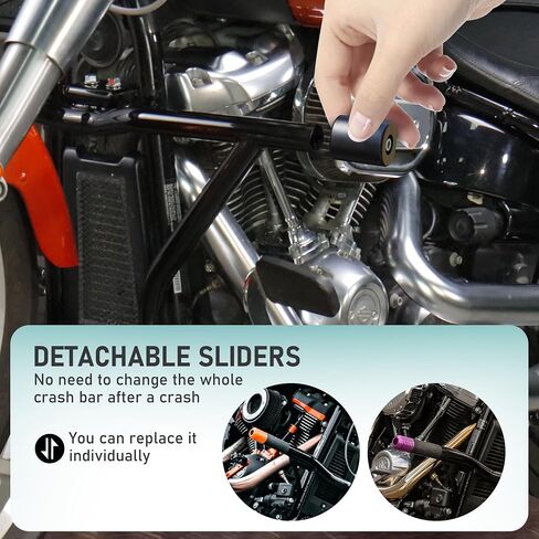 Mokitdora Engine Guard Way Highway Peg اثنين من خطوتين من طابقين في Harley Softail 2018-2024 FAT BOY FLFB/S Street Bob Low Rider Sport Glide Flsb Slim Breakout ، Black in Kuwait