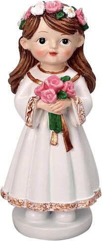 First Communion Boy Figurine - 5.3 Inch Resin Statue with Rosary and Cross - Perfect First Communion Gift for Boy in Saudi Arabia