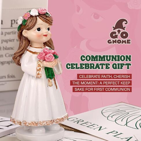 First Communion Boy Figurine - 5.3 Inch Resin Statue with Rosary and Cross - Perfect First Communion Gift for Boy in Saudi Arabia