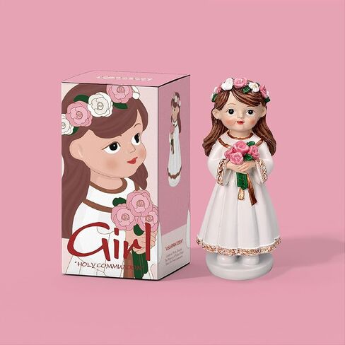 First Communion Boy Figurine - 5.3 Inch Resin Statue with Rosary and Cross - Perfect First Communion Gift for Boy in Saudi Arabia