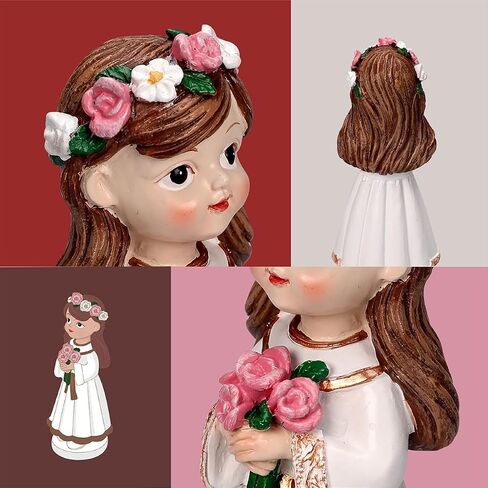 First Communion Boy Figurine - 5.3 Inch Resin Statue with Rosary and Cross - Perfect First Communion Gift for Boy in Saudi Arabia