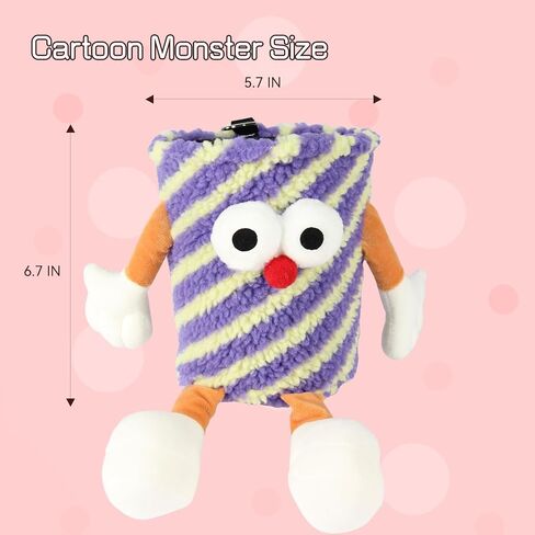 Car Trash Can: Cute Monster Shaped Grid Pattern Trash can, Leak Proof and Easy to Use, Installed car Trash can, Perfect for Cars, SUVs(Pink) in Saudi Arabia