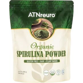 Organic Spirulina Powder, 32oz USDA Certified, 100% Pure & Natural, Non-GMO, Gluten-Free, Detox & Energy Boost, Rich in Protein, Iron, Antioxidants, Superfood for Smoothies, Ideal for Vegan
