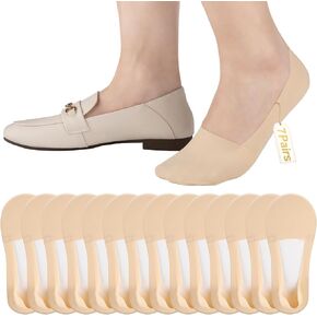 Heatuff No Show Socks Womens Low Cut Non Slip Invisible Liner Thin Silk Socks for Flats Loafers (7 Pairs)
