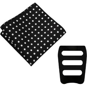 Polka Dot Handkerchiefs for Men, Mens Handkerchiefs Pocket Square with Holder for Wedding Party Banquet Formal Prom