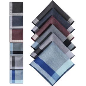 Cotton Mens Handkerchiefs Plaid Handkerchiefs for Men Hankies Classic Assorted Men's Handkerchief with Check