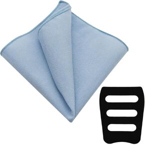 Cotton Pocket Squares for Men, 8.66'' Mens Ladies Handkerchief with Pocket Square Holder for Suit Tuxedo Wedding Party