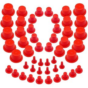 50 PCS CAP CAPS CLITS KIT 0.11 "إلى 0.53" ملائمة لـ Autoline Pro و Autool و MR Cartool و OTC ، وقبعات خرطوم ذات شفة سميكة واسعة من البلاستيك