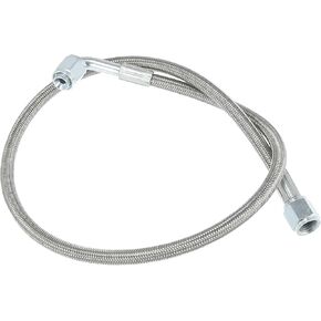 4AN Turbo Oil Feed Line 24" Length Stainless Steel Braided AN4 90 Degree Straight Hose End Pressure Remote Turbocharger Oil Drain Return Line Replace Parts