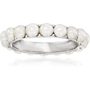 Ross-Simons 3.5mm Cultured Pearl Eternity Band in Sterling Silver