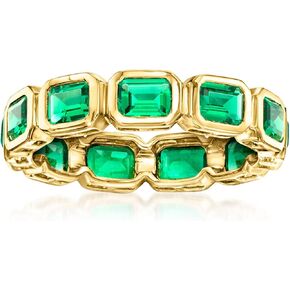 RS نقية بواسطة Ross-Simons 1.70 CT. T.W. فرقة Emerald Eternity Band النامية في Vermeil 18kt