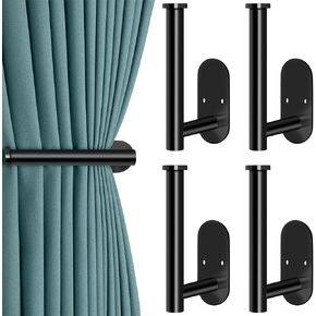 MGahyi Curtain Tiebacks, 2pcs Adhesive and Screw-in Curtain Holdbacks Curtain Holders for Wall Mounted Curtain Pull Backs, Gold Adhesive Curtain Hooks for Drapes